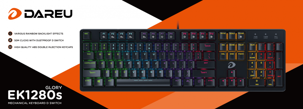 Bàn phím cơ Gaming DAREU EK1280s 104KEY (MULTI LED)