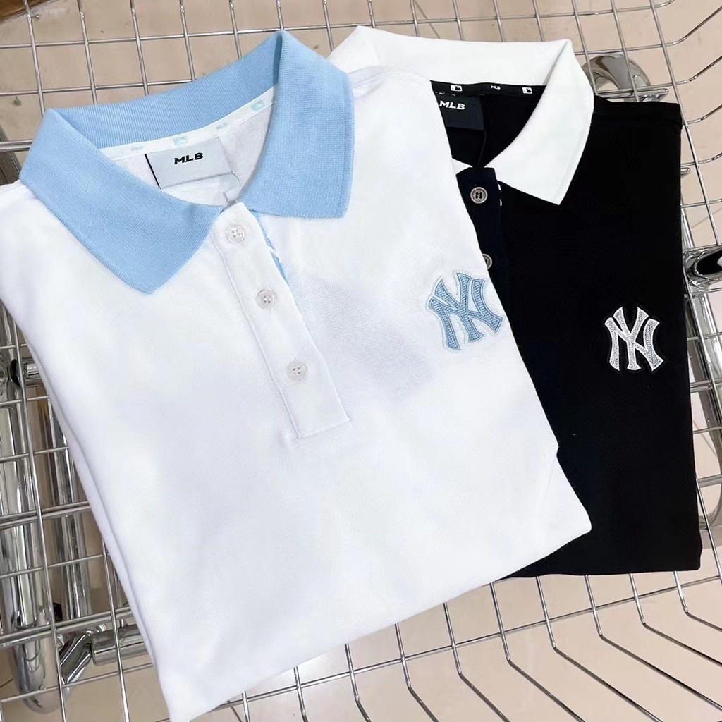 Polo NY MLB Basic unisex nam nữ in hình Monogram Mega-Logo cá tính