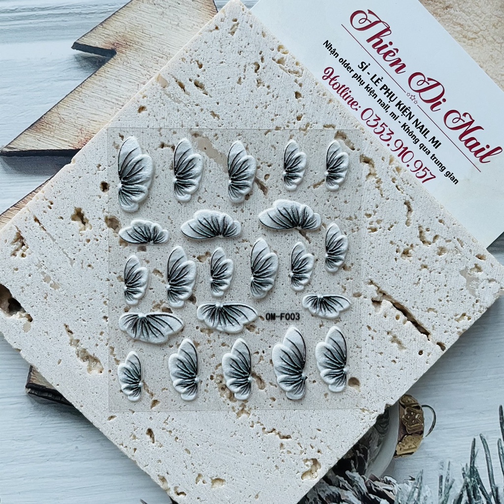 Sticker hoa nổi 5d dán móng tay MOON NAIL