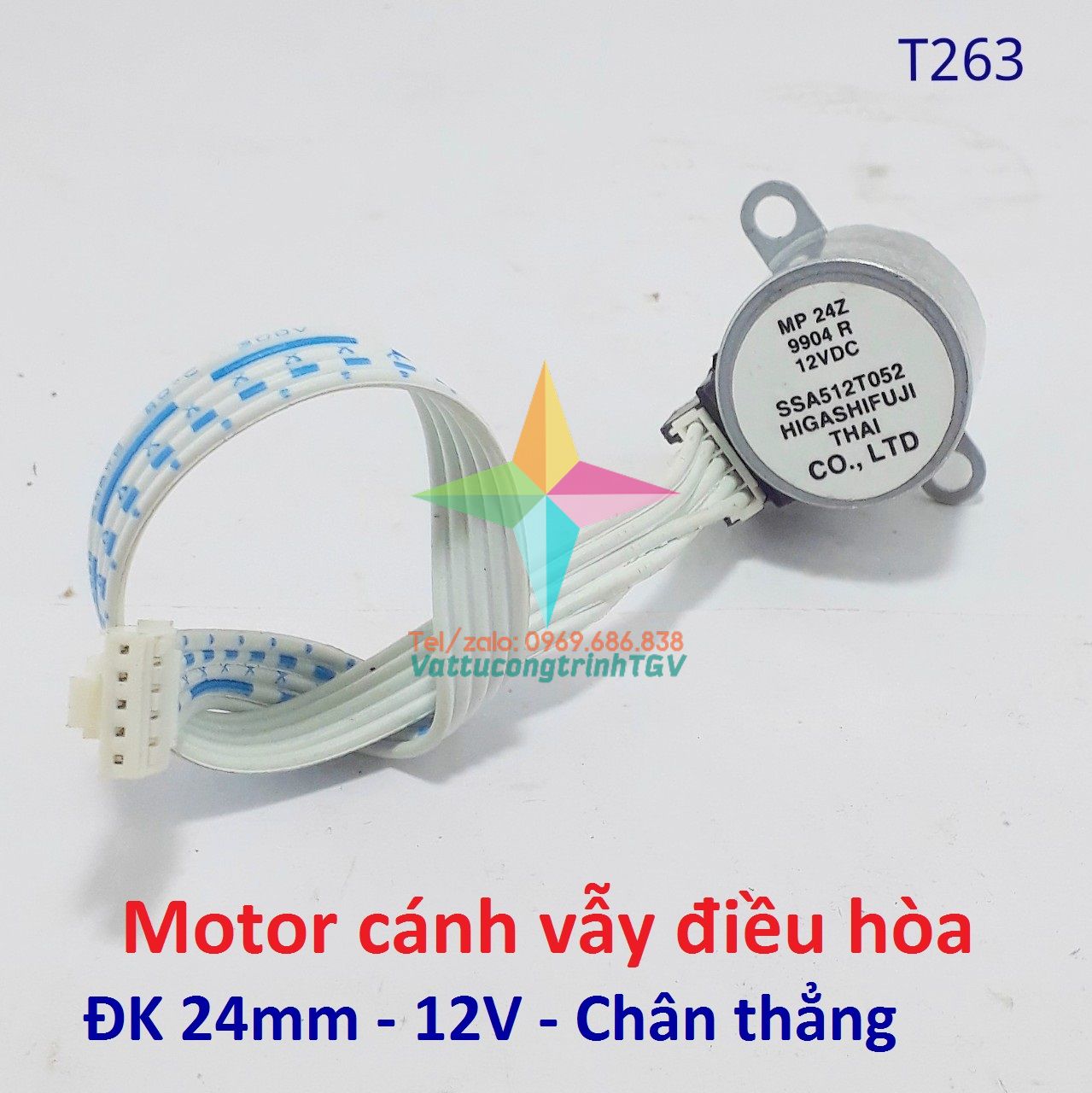 Motor cánh vẫy điều hòa 12V DC - Đường kính 24mm