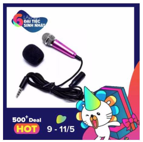 [HCM]Micro mini hát Karaoke trên điện thoại(mic Hồng)
