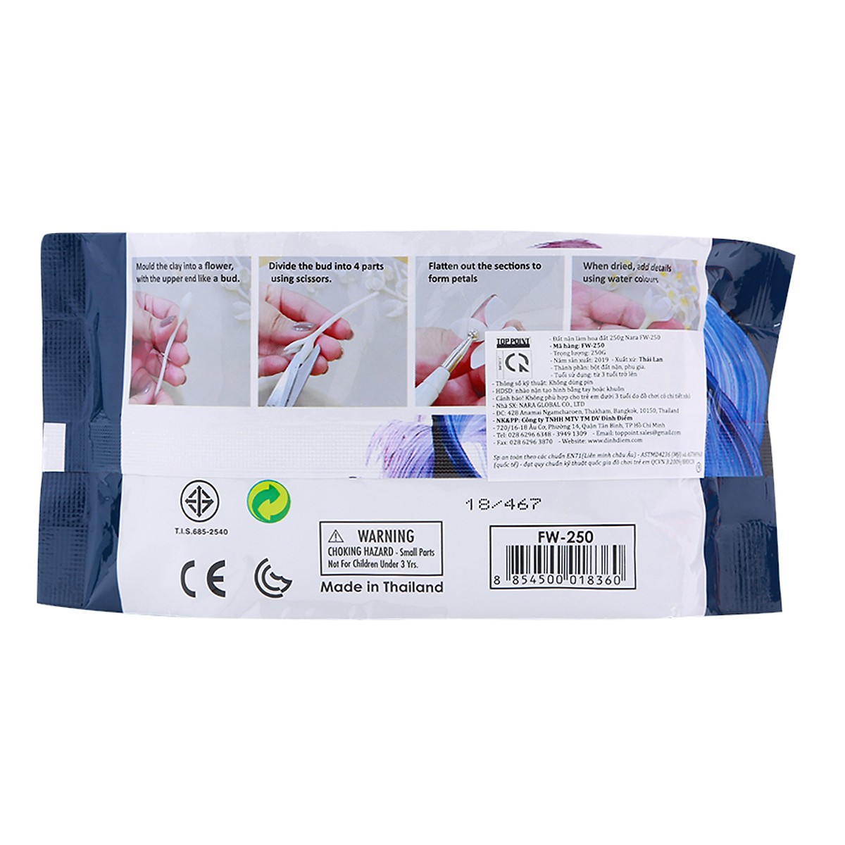 Đất nặn làm hoa đất 250g Nara FW-250