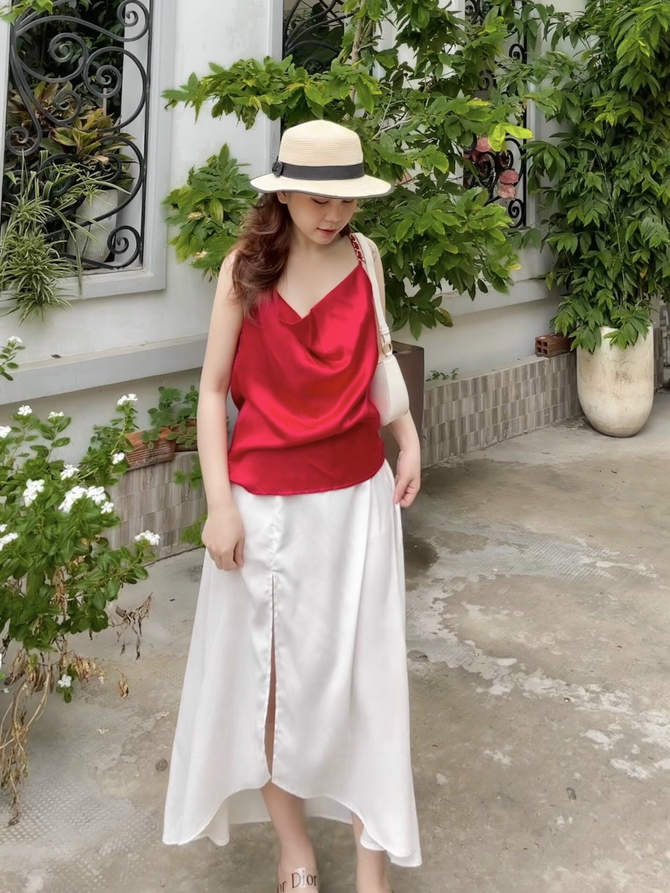 Áo hai dây phi bóng cổ đổ phối xích thời trang TTSA1245