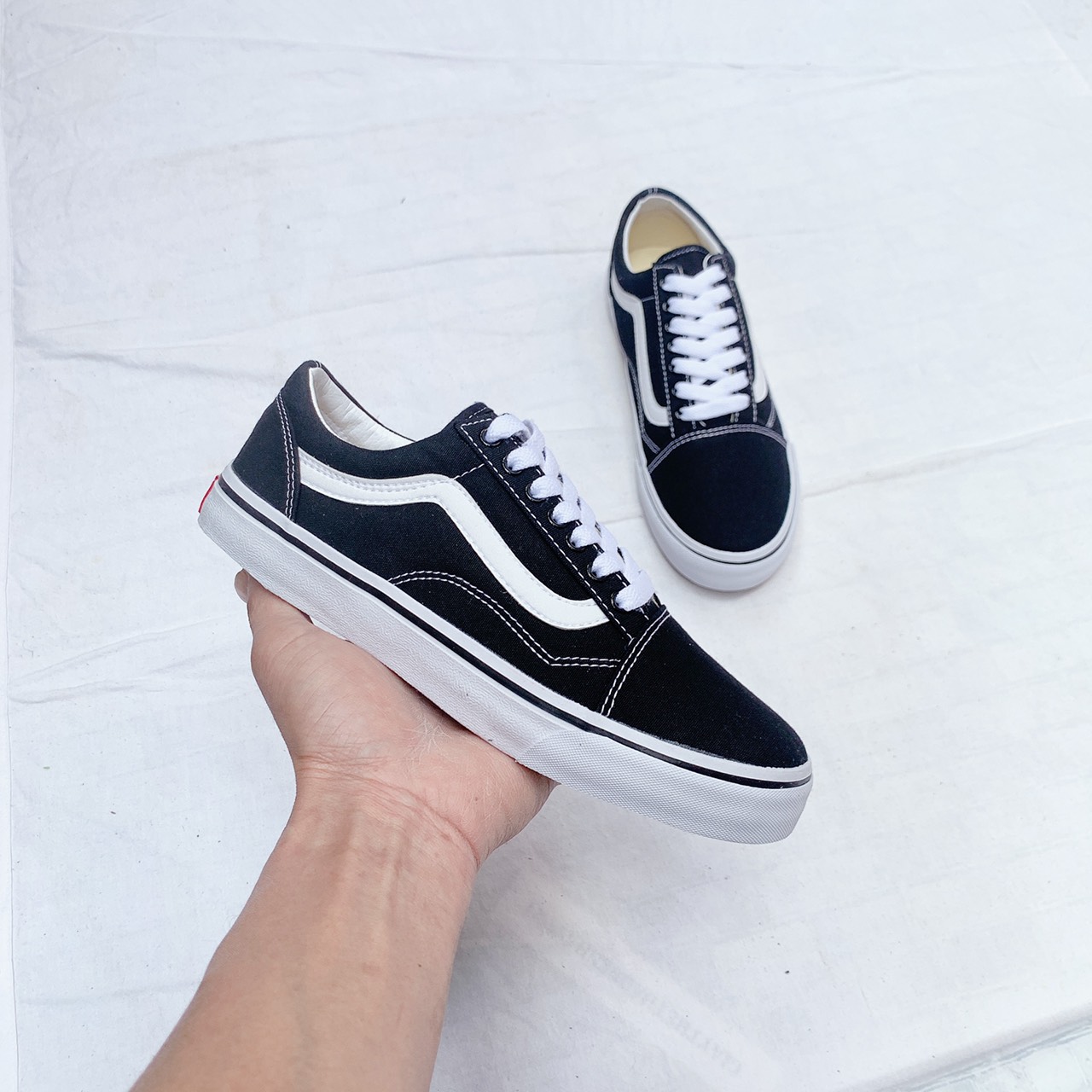 [Hoàn Tiền 15%]giày  old skool đen.Tặng tất,hộp,dây