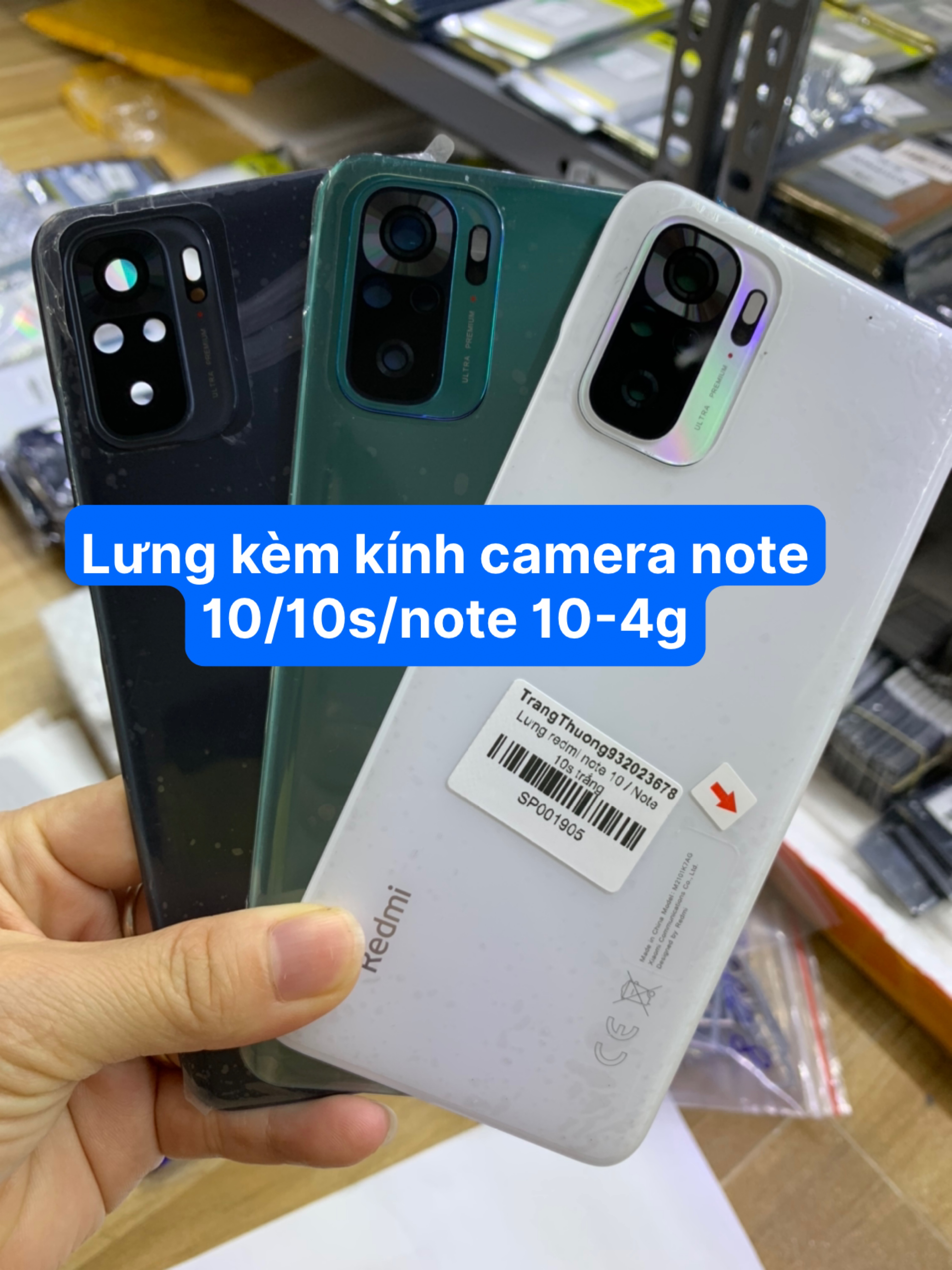 lưng kèm kính camera zin mới điện thoại xiaomi redmi note 10/ note 10s/ note 10-4g