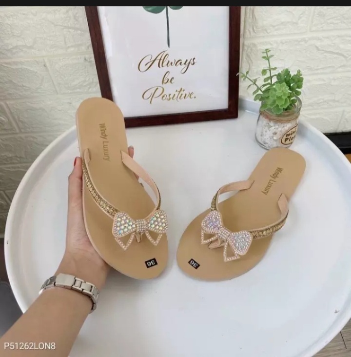 dép xỏ ngón nữ đính may xoàn nơ