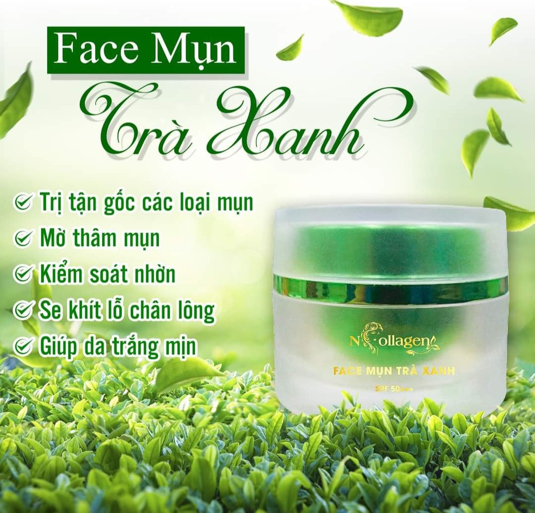 Kem Face Mụn Trà Xanh NCOLLAGEN - Trị dứt điểm mụn ẩn mụn bọc mụn đầu đen sau 1 hộp. Cam kết 3 ngày 