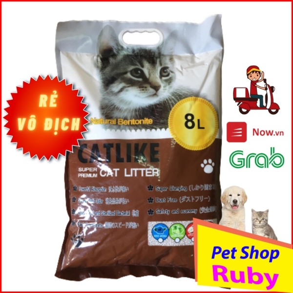 Cát mèo ✅NOW SHIP HN✅ CATLIKE 8 Lít, vón cục, hút ẩm, khử mùi tốt hương cafe