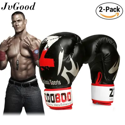 JvGood Boxing Punching Gloves Mitts 10OZ MMA Muay Thai Training PU Boxing Pads Fighting Kickboxing Sports Gloves Sparring Boxing Gloves Gym (1 Pair)