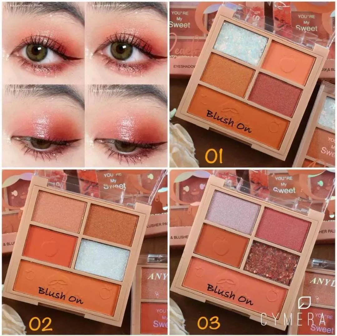 Bảng Phấn Mắt Kèm Phấn Má 5 Ô ANYLADY Peach Sweet CSmp01
