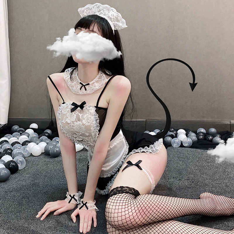 Đầm ngủ cosplay hầu gái phối ren sexy