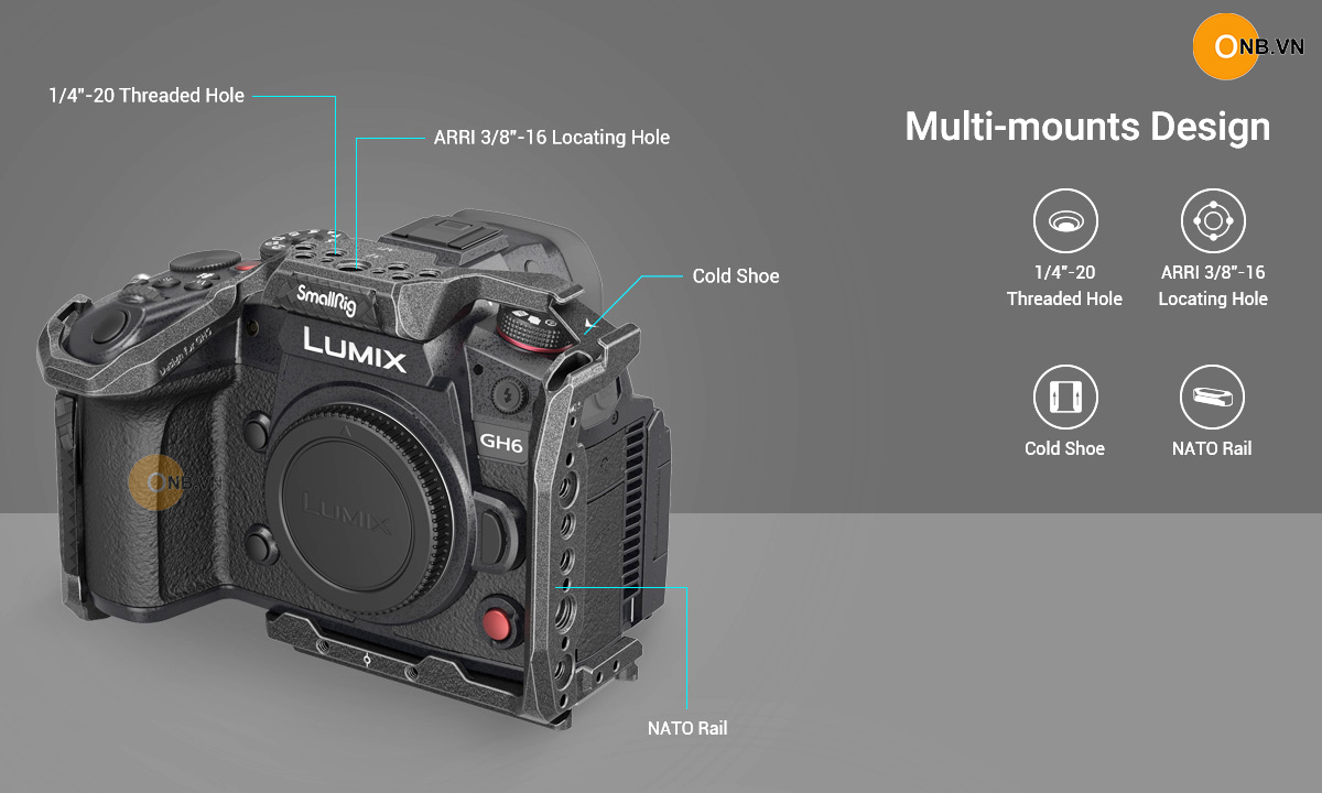 SmallRig Black Mamba Khung bảo vệ máy ảnh LUMIX GH6 code 3440