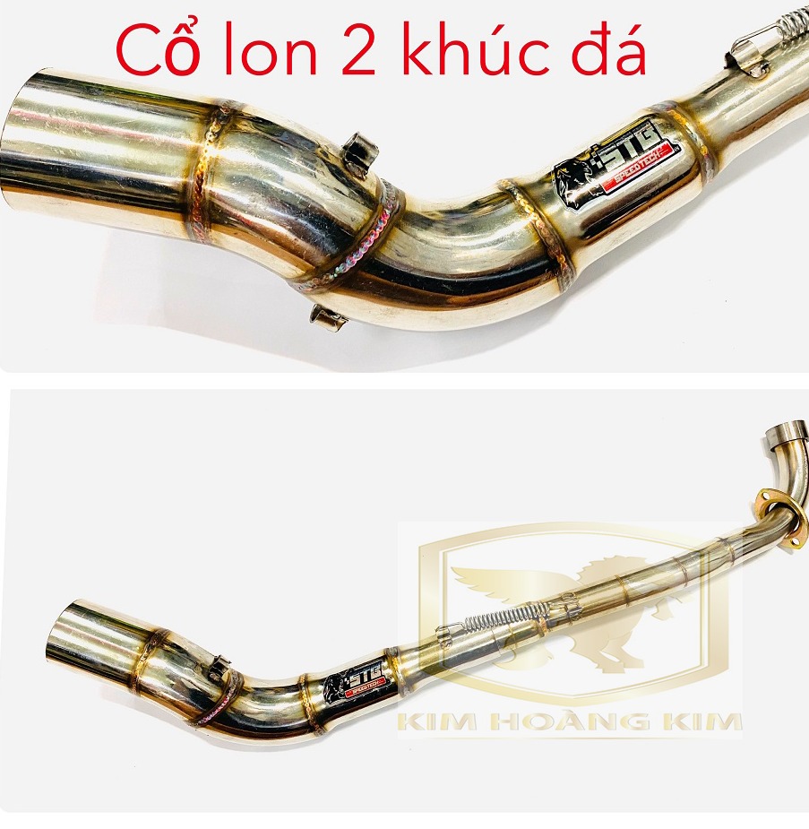 Cổ Pô Xe máy 2 khúc Đá cao gắn Wave,Dream