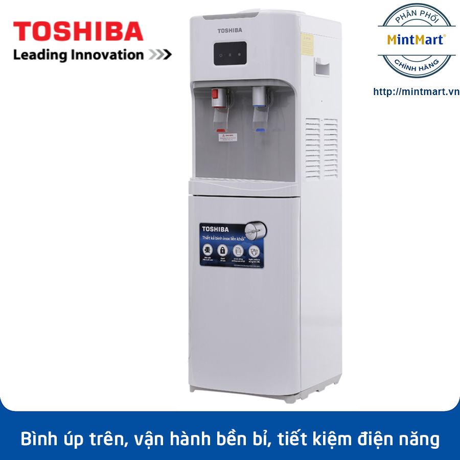 Cây nước nóng lạnh toshiba rwf-w1664tv - màu trắng - bình úp trên - khóa trẻ em