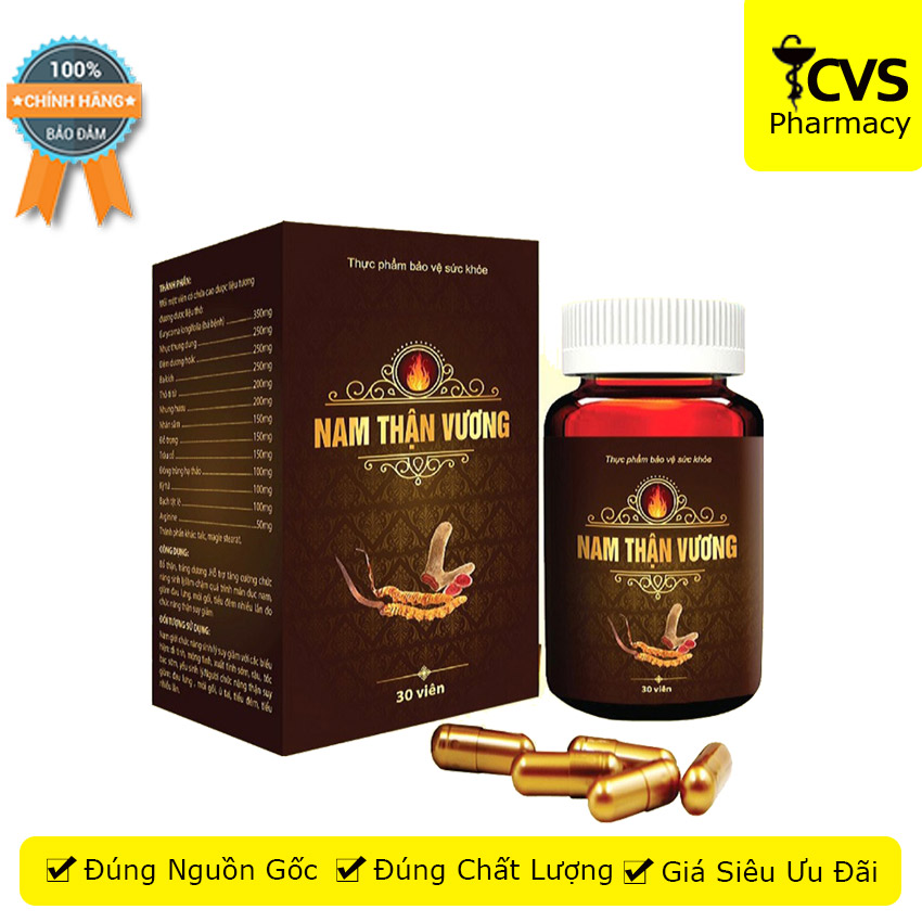 Nam Thận Vương - Giúp Tăng Cường Sức Khỏe Phái Nam, Giảm Đau Lưng Mỏi Gối Hộp 30 Viên