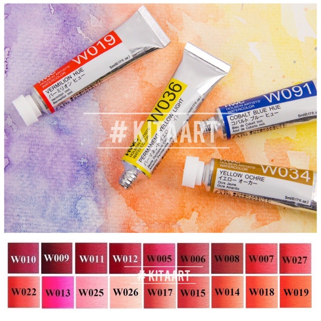 [Màu Nước Holbein] P1 Tone Đỏ Tuýp 5-15Ml