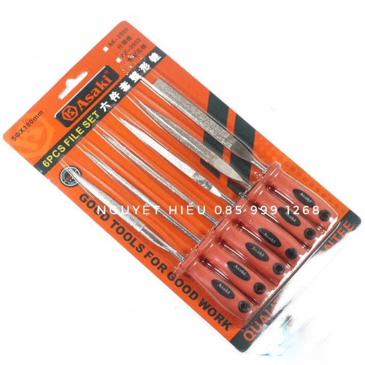 Bộ 6 thanh mài hợp kim asaki ak-3903