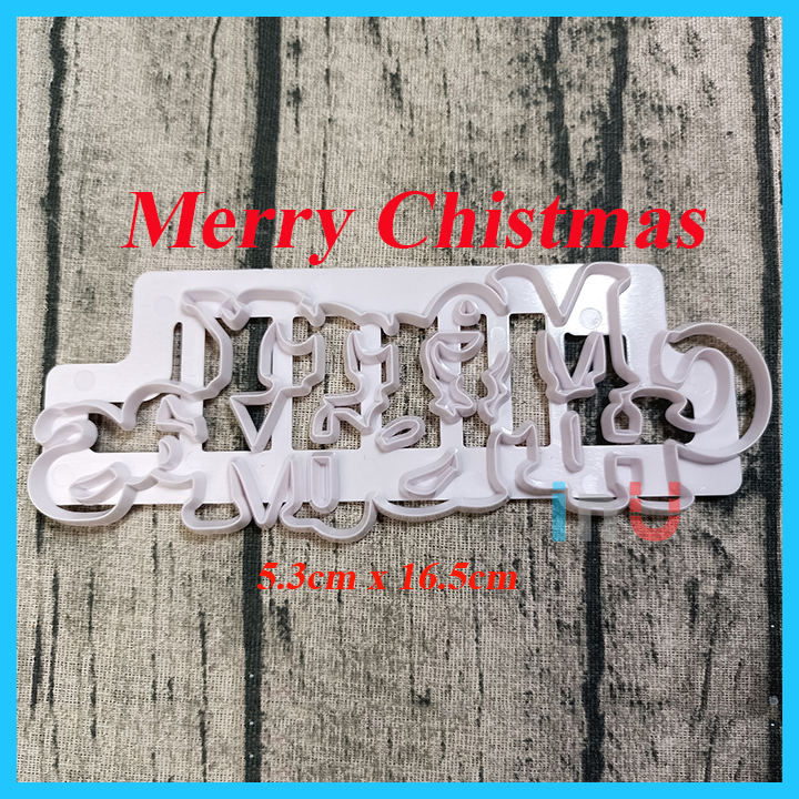 HCM - Khuôn cutter chữ chúc mừng sinh nhật tiếng Anh, Hoa , Merrychistmas, Love , Tim.... trang trí bánh kem BCT