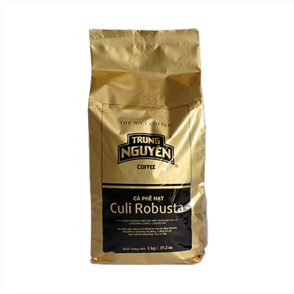 Cà phê hạt Culi Robusta Trung Nguyên hạt số 1 bịch 1kg