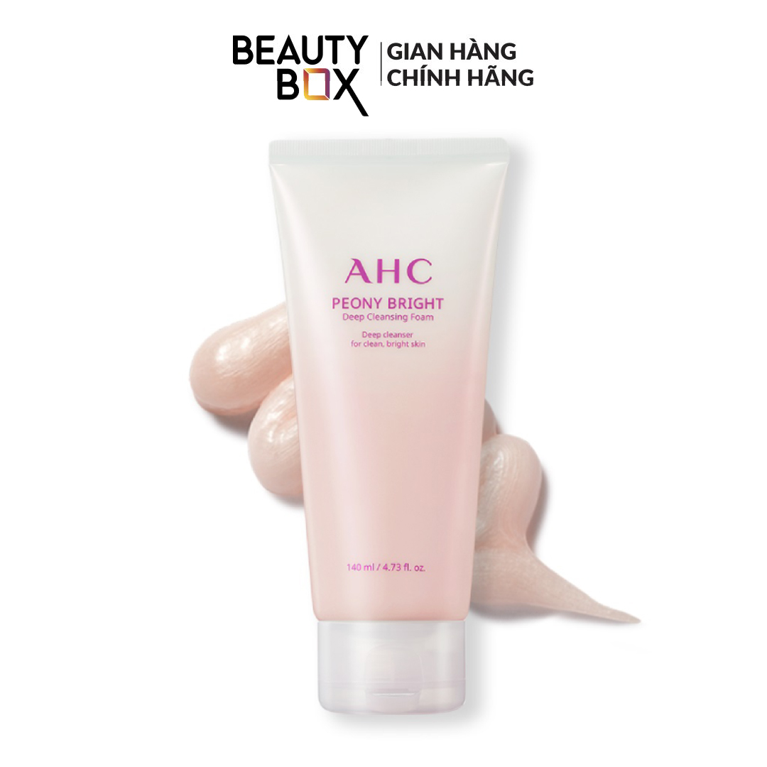 Sữa Rửa Mặt Làm Sáng Da AHC Peony Bright Deep Cleansing Foam 140Ml