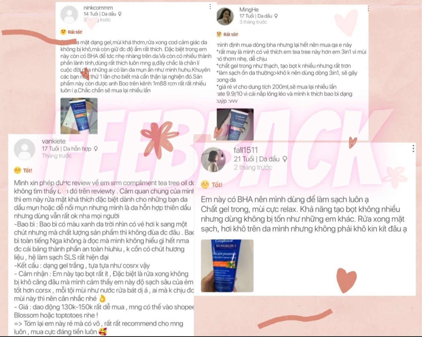 Sữa rửa mặt NO PROBLEM Compliment chứa Salicylic Acid, Tea Tree 200ml