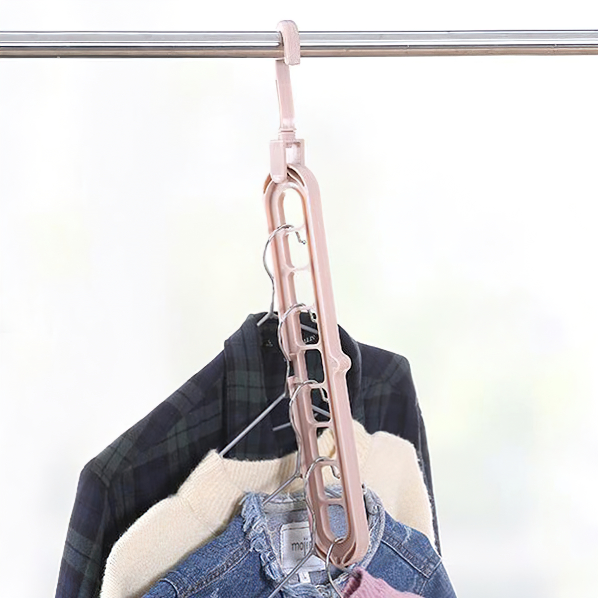Móc Treo Đồ Đa Năng 9 Lỗ, Thanh Treo Đồ Tiết kiệm Diện Tích - SHOPER