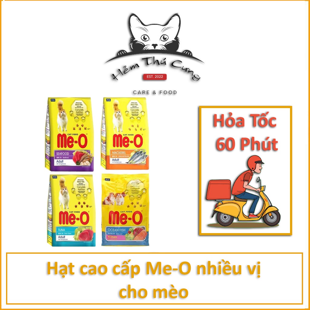 Combo Mix 4 gói - Thức ăn hạt cho mèo MIX 4 vị (2 Me-o 350gr, 1 YUM 350gr, 1 Apro 500gr)