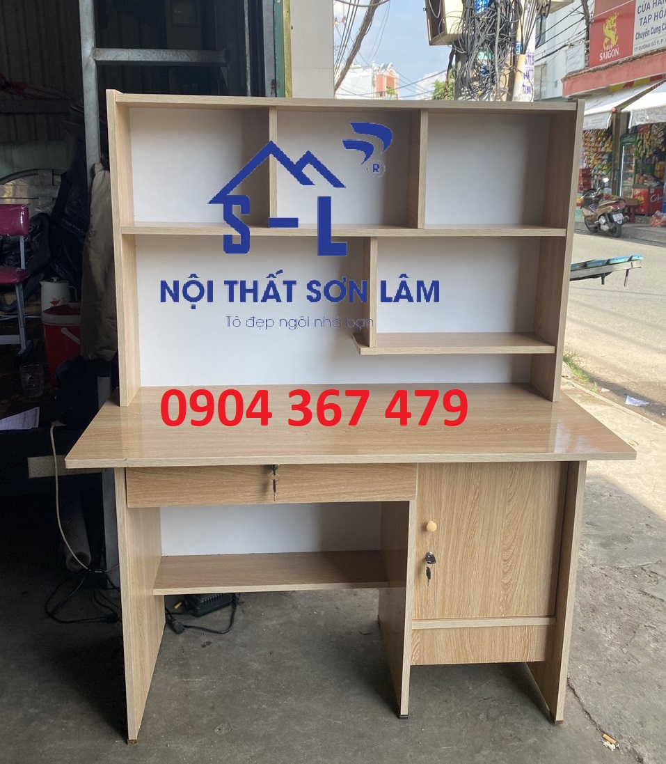 Bàn học sinh liền kệ 1m giá rẻ kèm ghế ngồi cho bé