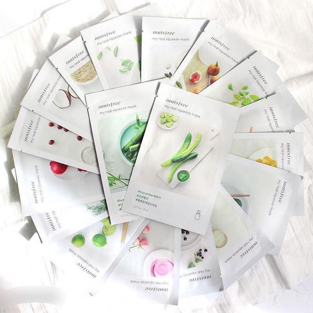 Combo 10 Miếng Mặt Nạ Innisfree Hàn Quốc Trắng Da, Nhiều Mùi
