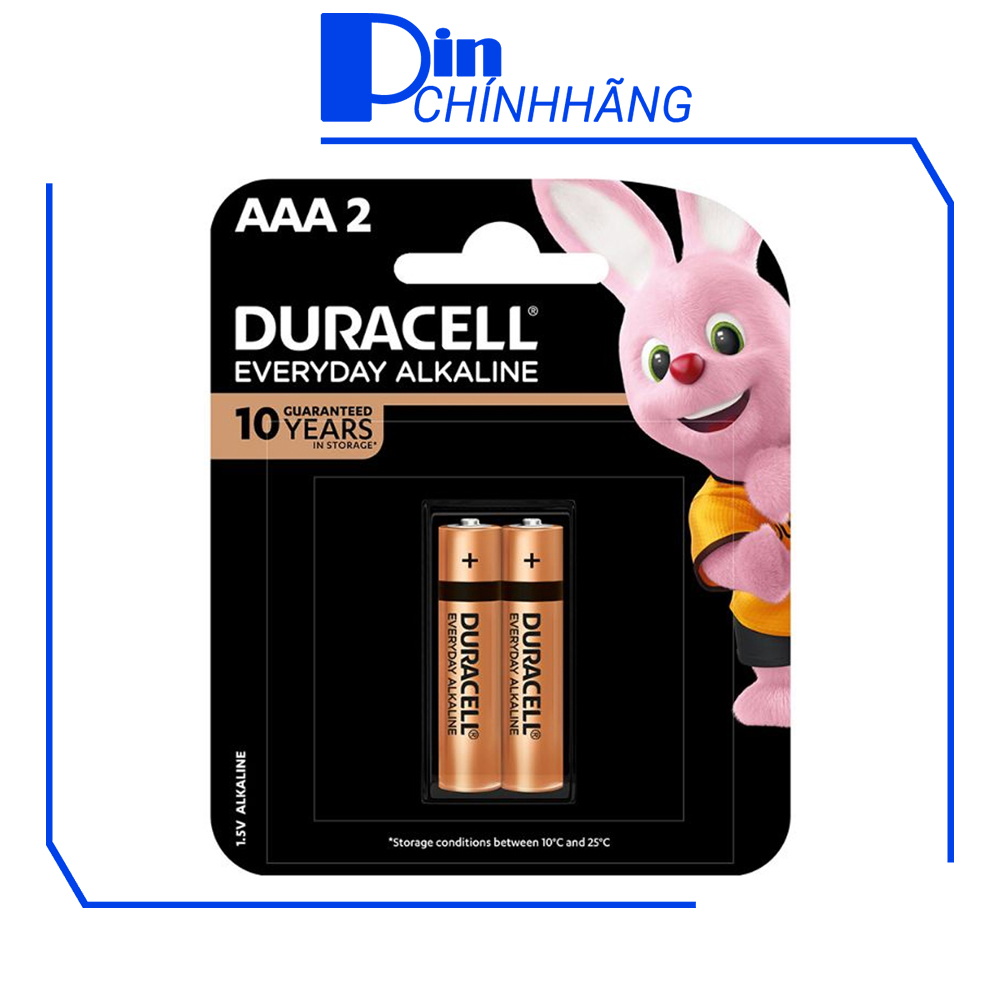 Vỉ 2 viên pin đũa AAA Duracell Alkaline