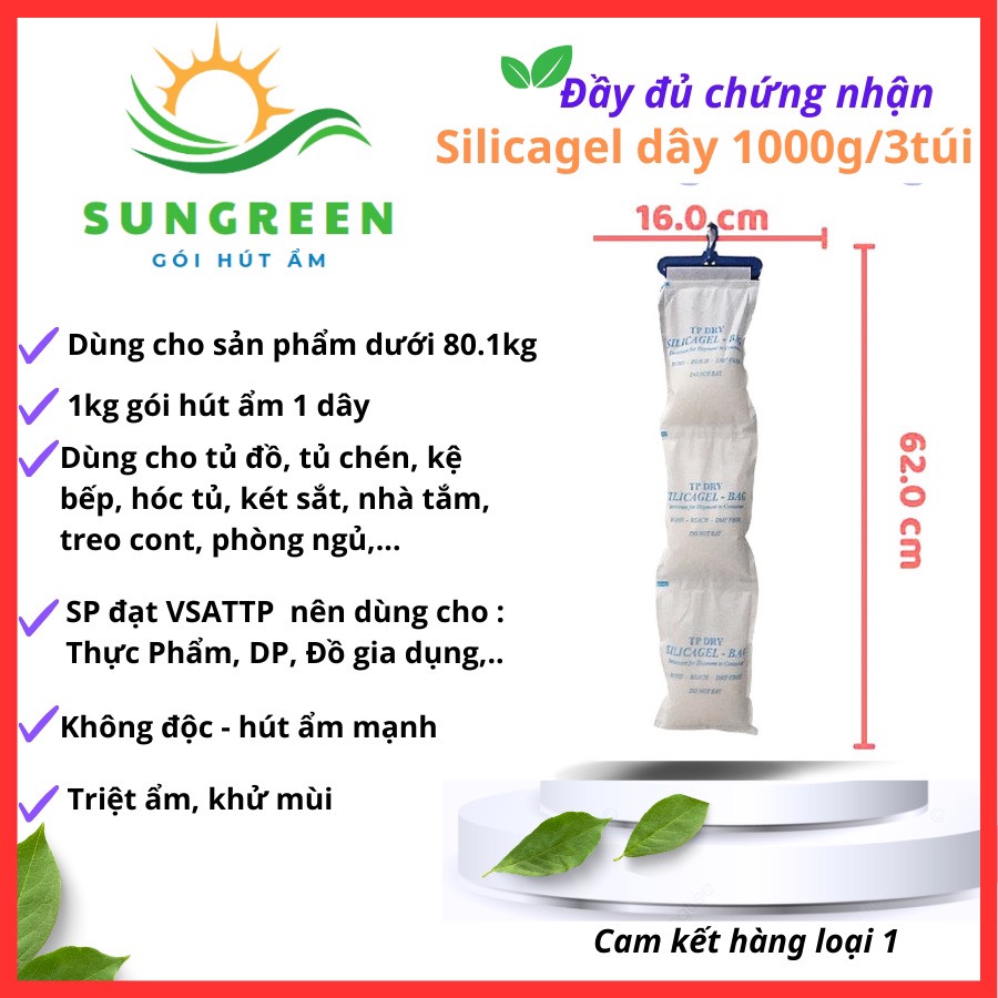 [HCM] Desiccant Silicagel 1000gr package large - Preserved-pharmaceutical, đồ technology, clothes-hanging in the room, Container trucks, OTO, moisture-proof mould, anti-rust, anti-odor ....