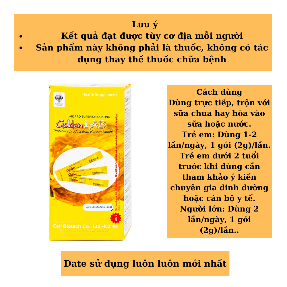 [HCM]Golden lab men vi sinh từ kim chi hàn quốc