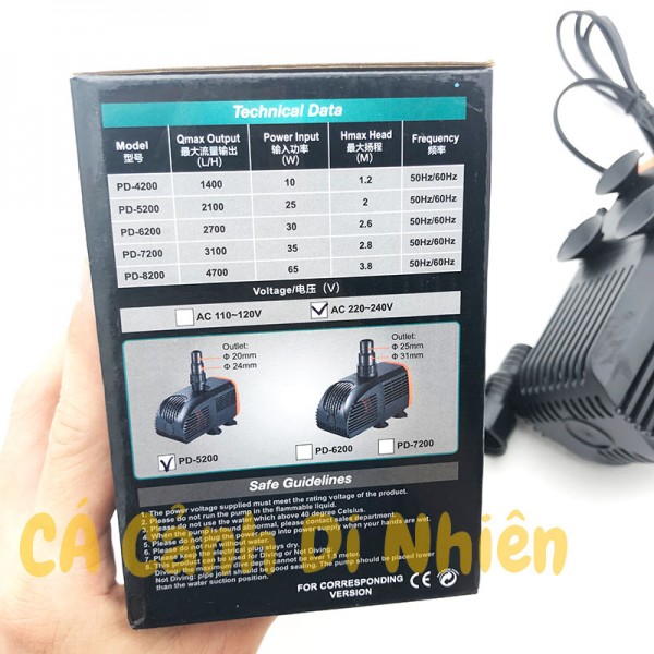Periha PD-7200 25W - Máy bơm nước cho hồ cá koi, cá cảnh