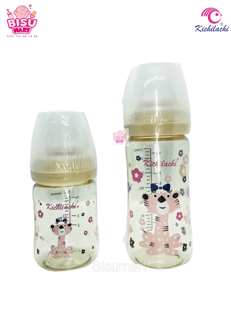 Bình sữa cổ rộng cho bé Kichilachi PPSU Cao cấp 170ml 270ml