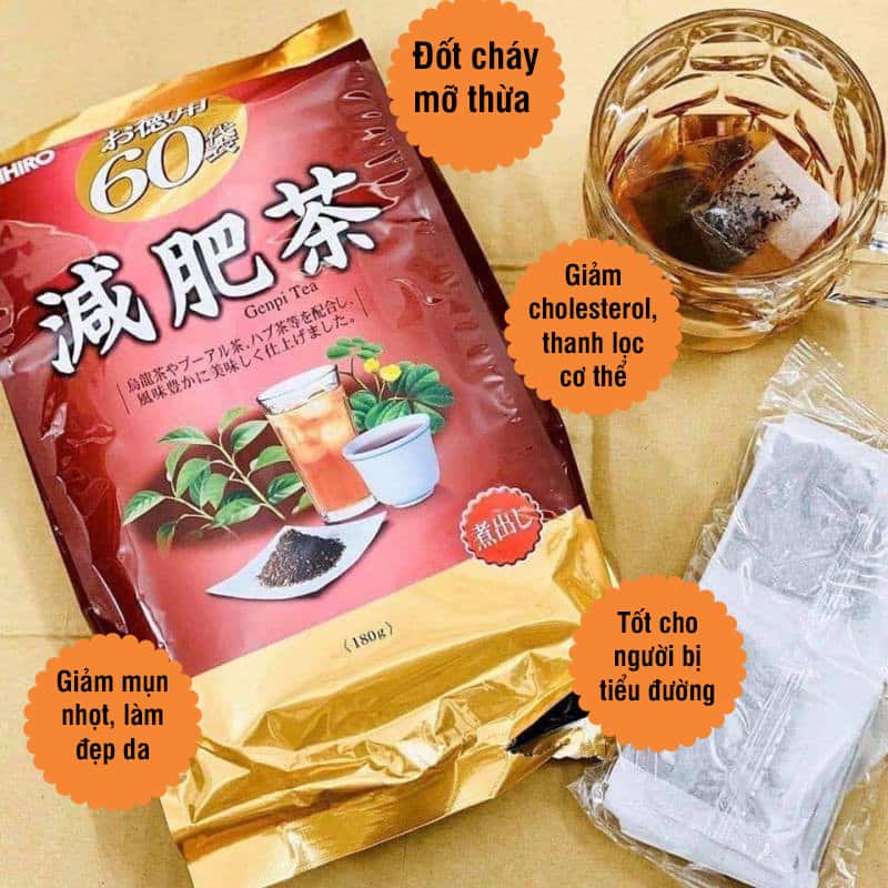 Trà tiêu mỡ Genpi Nhật Bản 60 gói