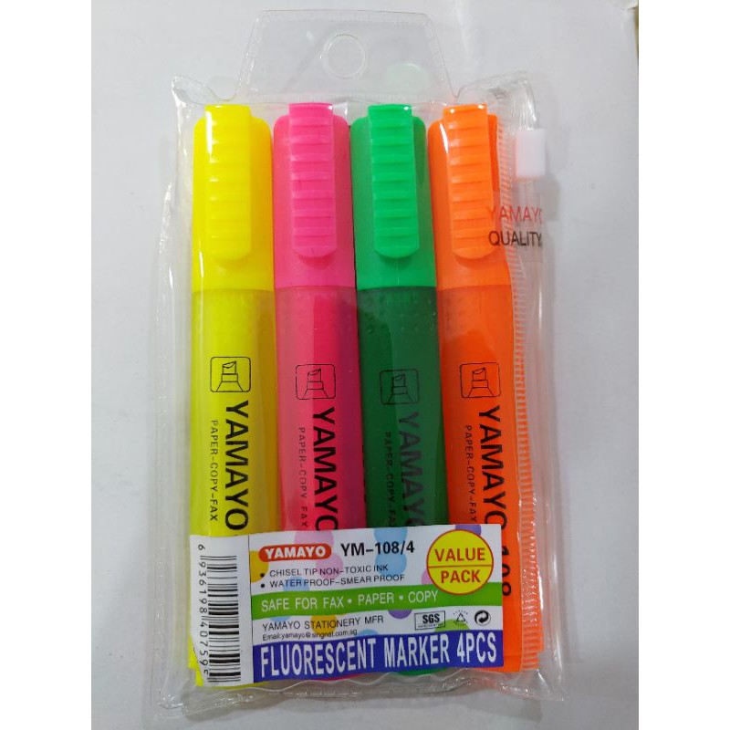 Set Bút Dạ Quang 4 Cây (4 Màu)