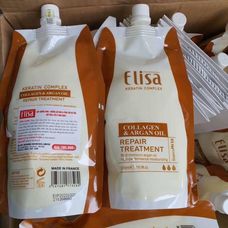 Dầu Hấp Tóc Elisa Collagen & Argan Oil 500ml