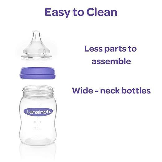 Bình sữa Lansinoh núm mềm dung tích 160ml và 240ml (thích hợp tập ti bình cho bé)