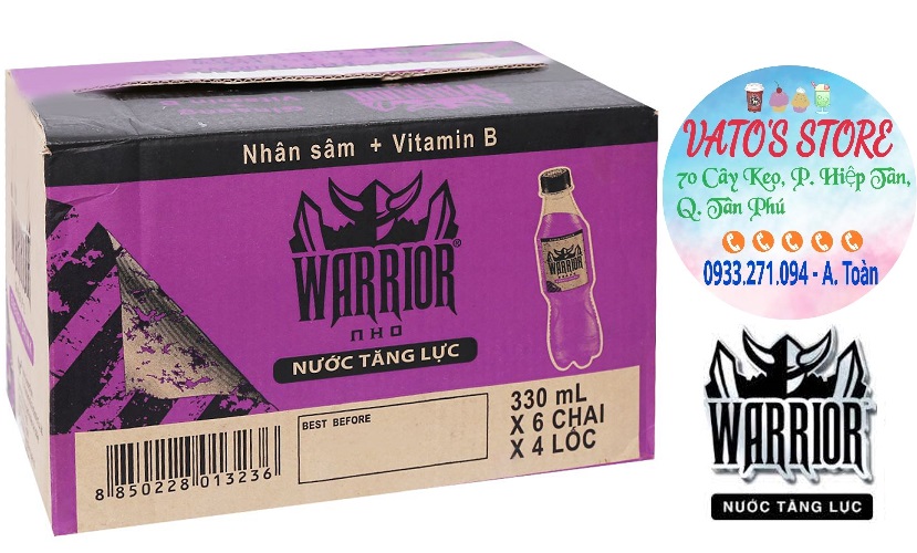 Warrior Energy Drink Grape Flavor 330ml Bottle