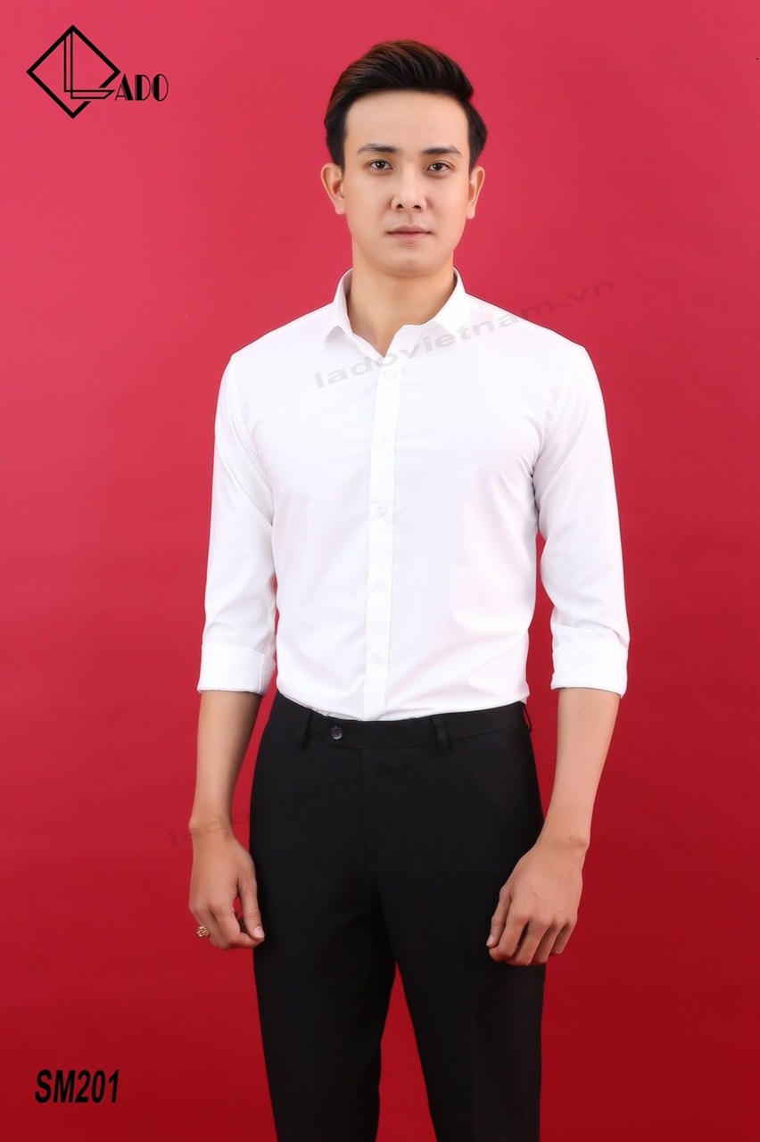 [HCM]ÁO SƠ MI NAM TRẮNG TRƠN MANG PHONG CÁCH CÔNG SỞ