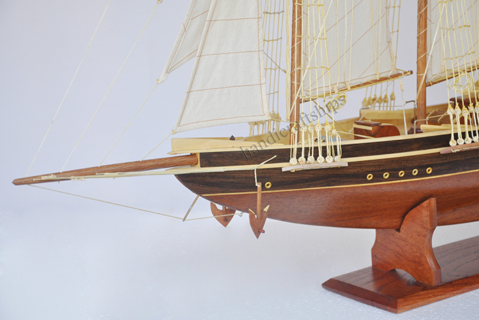 Mô hình thuyền gỗ phong thủy Atlantic (Thân: 60cm) có video