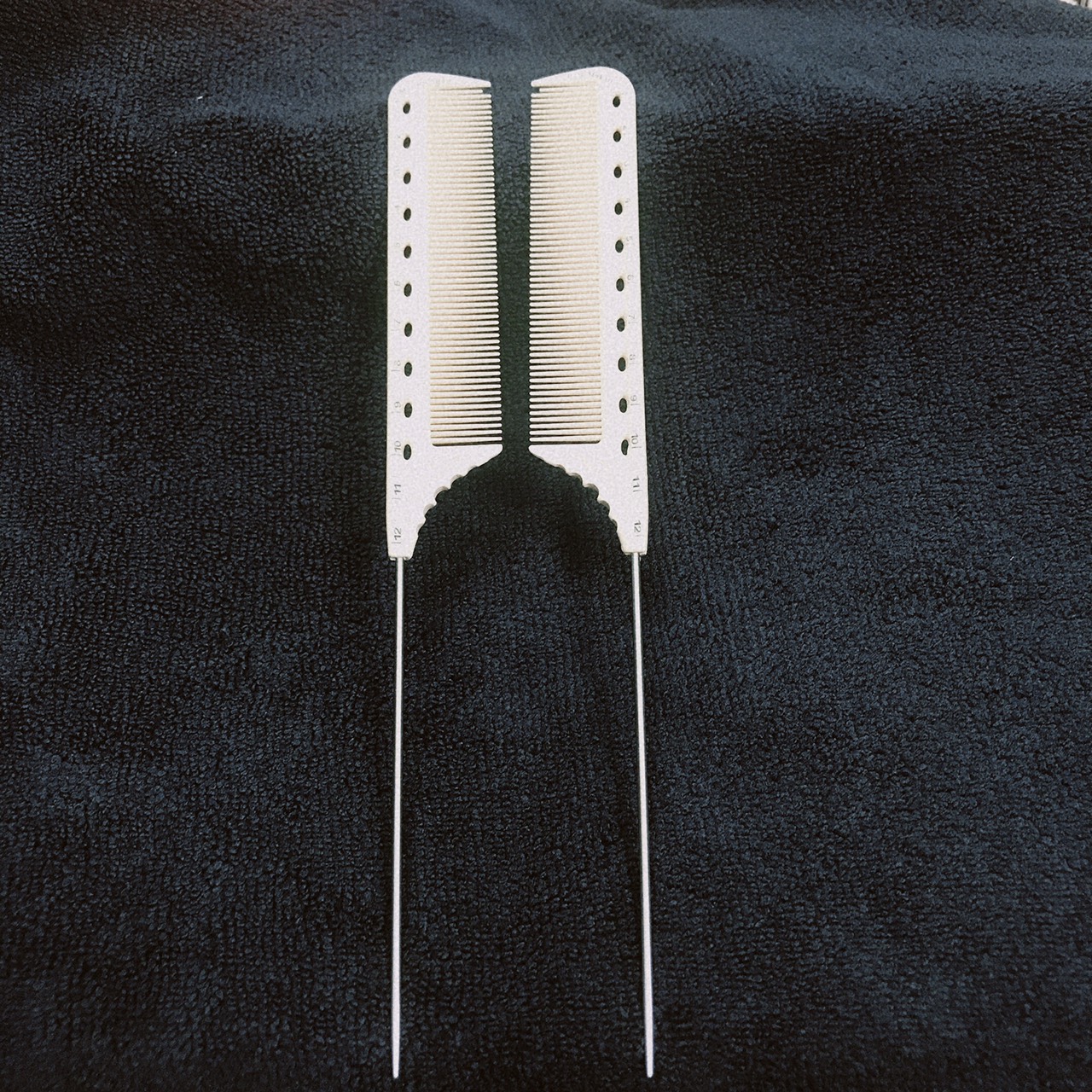 Lược Chia Tóc chuôi nhọn Inox makaro B19