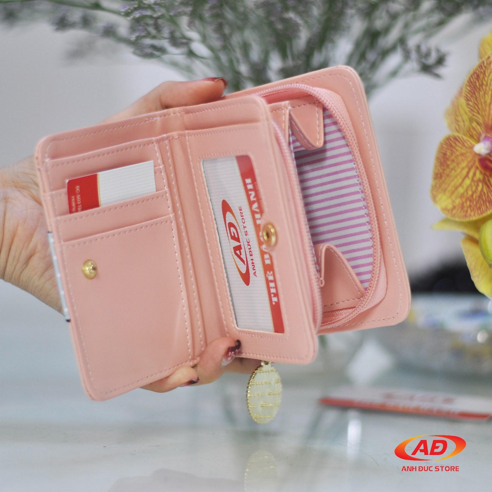 Ví / bóp nữ mini cao cấp có hộp đựng (Ví gấp)