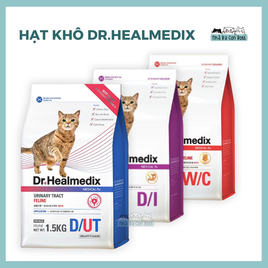 1.5kg Hạt Cho Mèo Trưởng Thành Adult Dr. Healmedix Hỗ Trợ Đường Ruột Sỏi