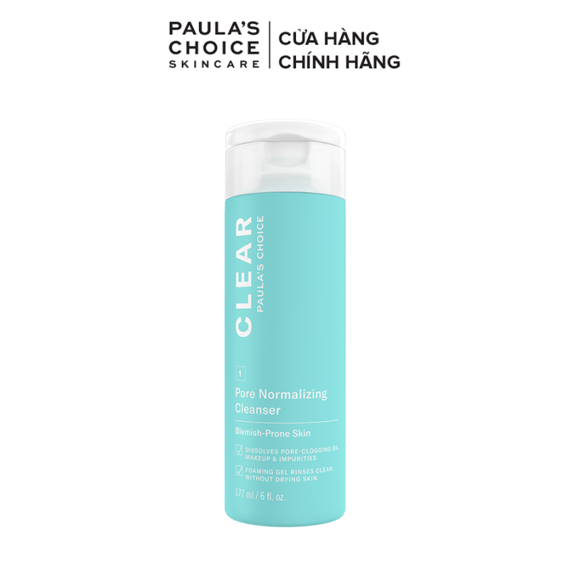 Sữa rửa mặt  dạng gel ngăn ngừa mụn và se khít lỗ chân lông Paula’s Choice Clear Pore Normalizing Cleanser 177 ml 6002