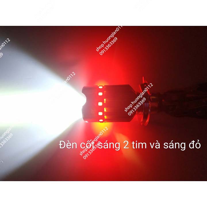 Đèn pha Led xe máy 7 màu 4 tim chân H4
