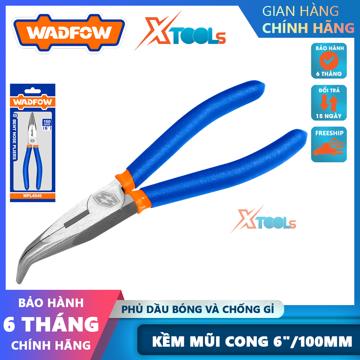 Wavfow curved tips 6/100mm and 8/200mm oil rubbed and anti-rust plastic handle-genuine
