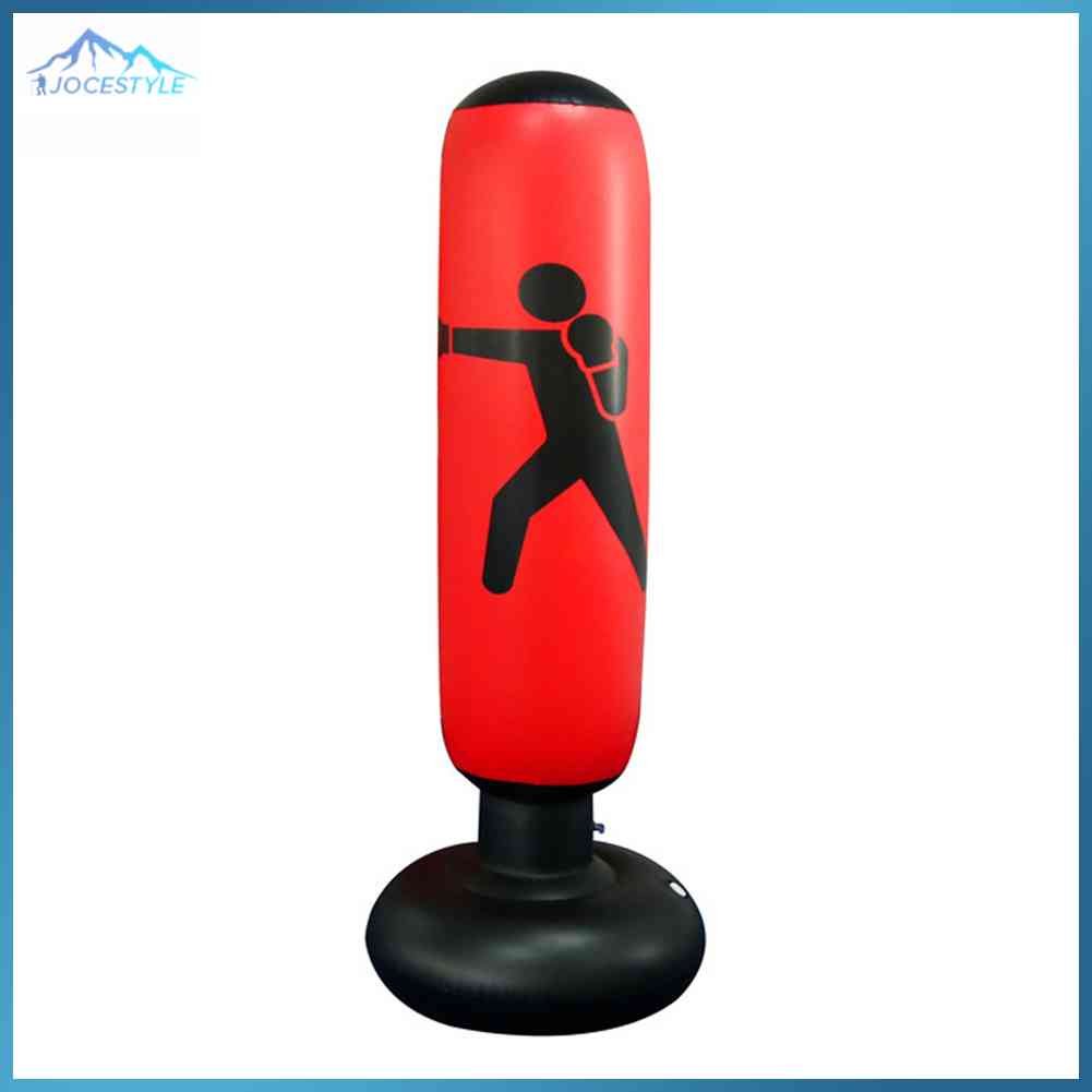 160CM Inflatable Punching Bag Boxing Sandbag Fitness Training Stress Relief Toys-Yellow/Red/Black