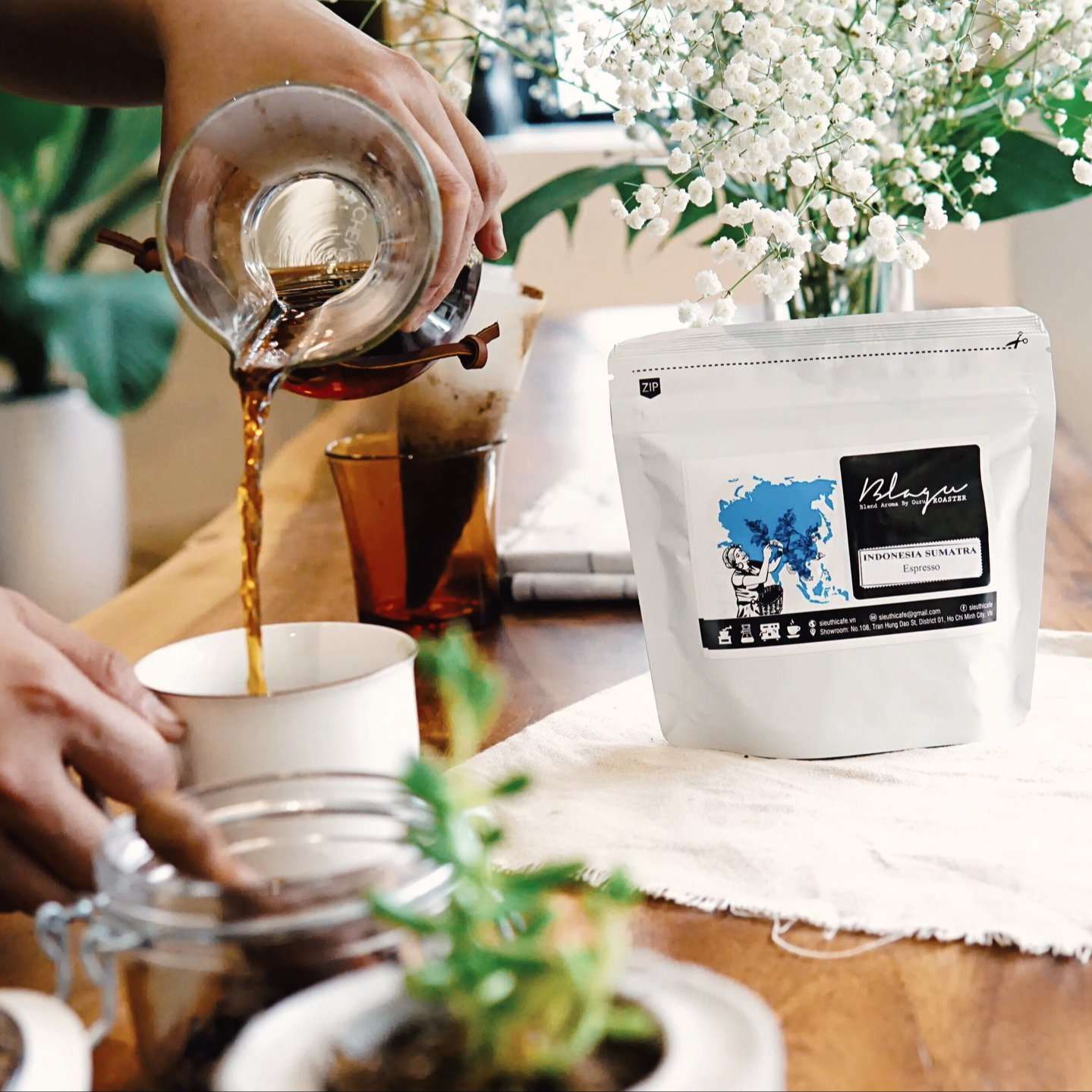 [HCM]CÀ PHÊ BLAGU ĐÃ HẠT RANG INDONESIA SUMATRA MEDIUM ROAST 100G