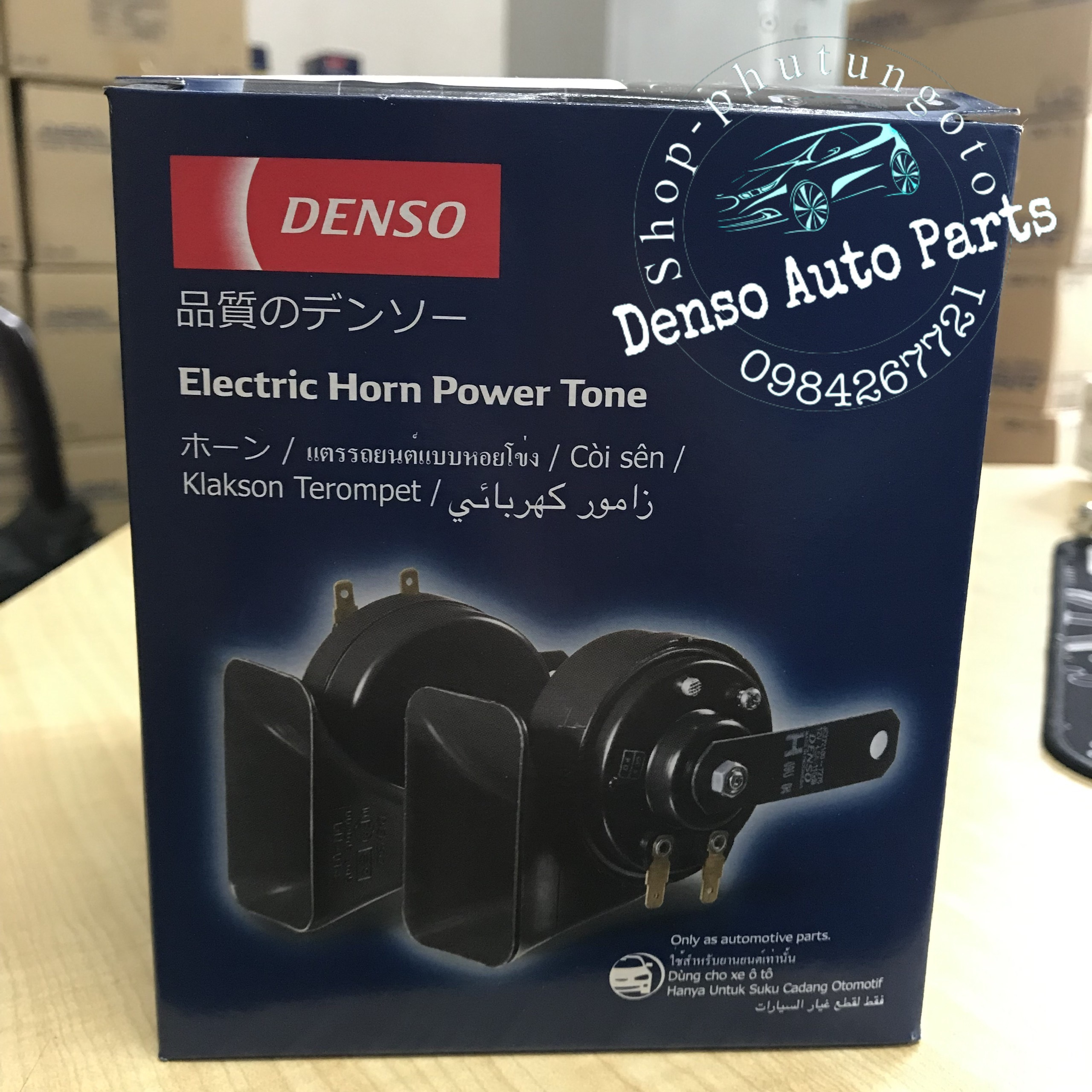 Còi sên 2 giắc denso- Kèn sên DENSO (tặng kèm 2 giắc cắm và 2 pát)